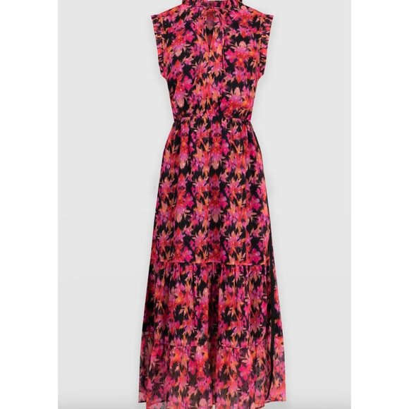 SAINT+ SOFIA Ramona Dress Sleeveless Frilly Sheer Red Floral Maxi Size 6 - Picture 2 of 12